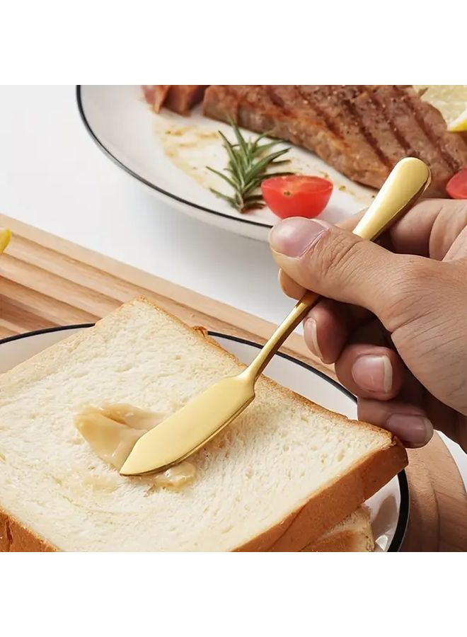 Golden Stainless Steel Butter Knife Set 3PCS Mirror Polished Cheese Spreader Dishwasher Safe - Image 5